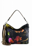 Dámská kabelka značky Tamaris v černé barvě s květinovým zdobením